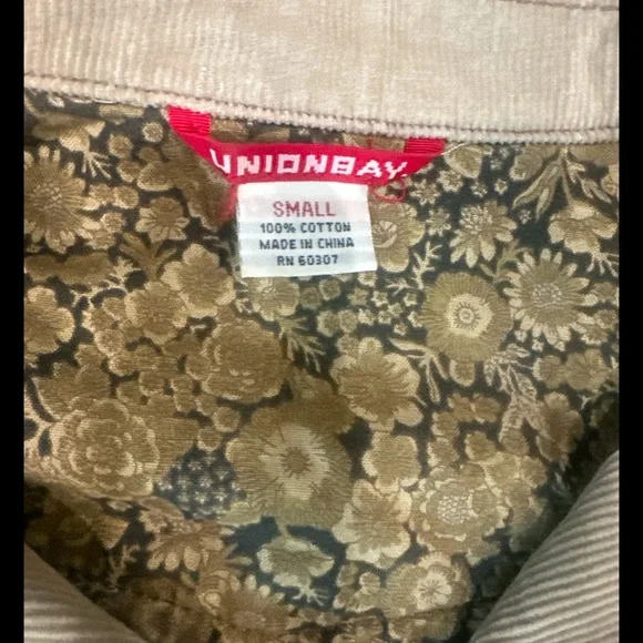 Y2K Vintage Union Bay Corduroy Khaki Small Blazer Jacket - Picture 5 of 8